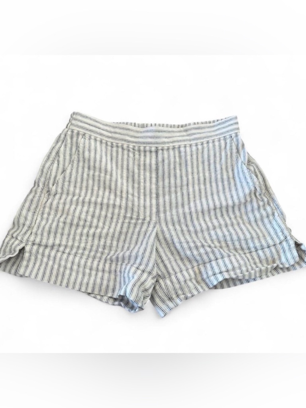 Striped Lightweight Women’s Line Shorts - White & Gray